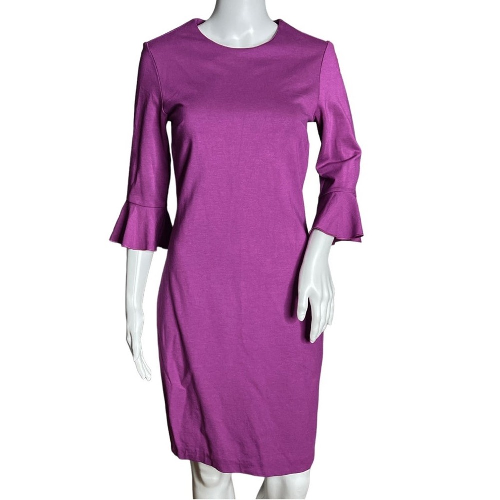 Banana Republic Dress Womens 2 Purple Ponte Flutter Sleeve Mini Dress Preppy